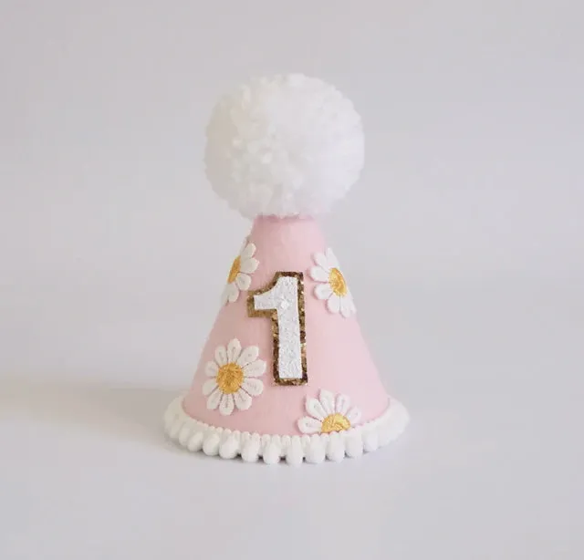 Happy First Birthday Daisy Hat - assorted