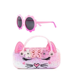 Miss Bella Kitty Cat Glitter Sunglasses and Case