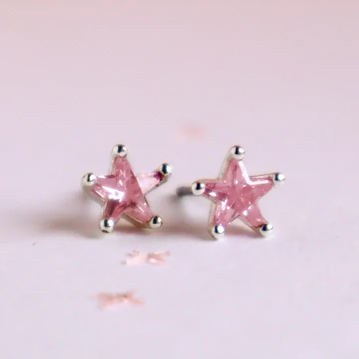 Pink Shining Star Earrings
