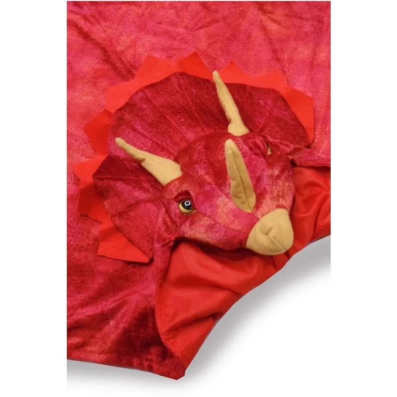 Red Triceratops Hooded Cape