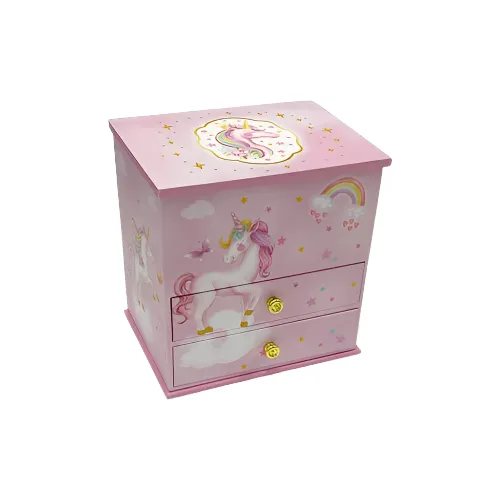 Unicorn Two Draw Musical Jewelry Box DAN124